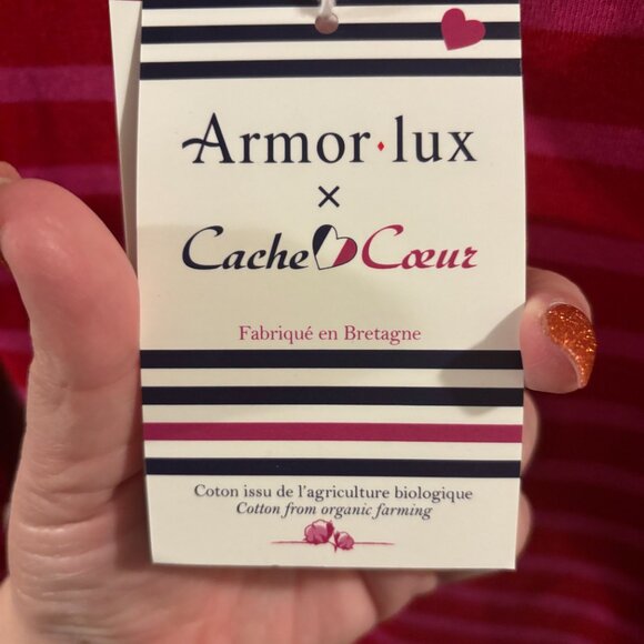 Cache Coeur Maternity Dress Quimper - Armor Lux x Red/Fuschia ~ Small ~ NWT - Picture 10 of 11